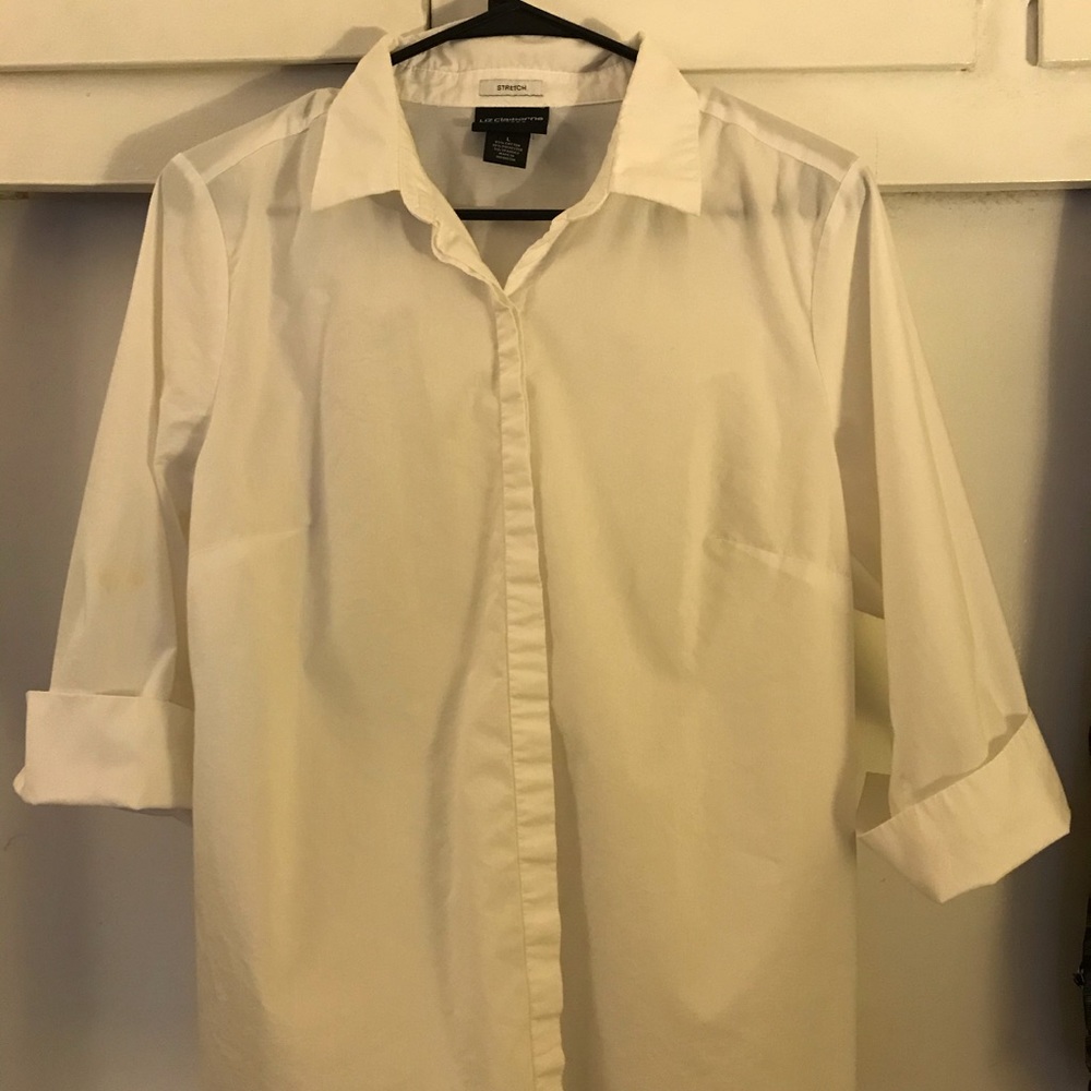 Liz Claiborne stretch button 3/4 sleeve top